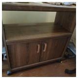 Vtg Wood Cabinet on Casters