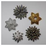 5 Pcs Star Flower Brooch Pins