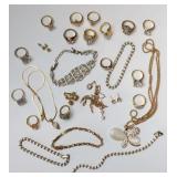 Gold Plated & Rhinestone Costume Jewlery