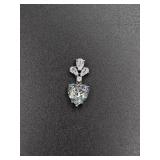 925 & CZ Heart Dangle Pendant