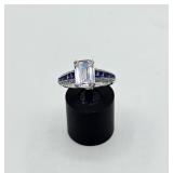 925 Blue & White Stone Ring