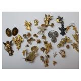 Group of Angel Themed Brooch Pins & Earrings