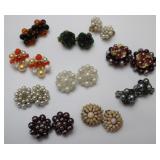 Group of  Vintage Beaded Clip-Ons