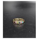 Gold-plated Colorful Stone I Love You Ring