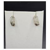 18K over Sterling Diamond Accent Earrings