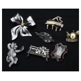 7 Pcs Eclectic Brooch Pins