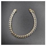 18K over Sterling Diamond Accent Bracelet