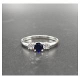 925 Blue & White Stone Ring