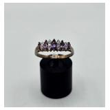 925 Purple & White Stone Ring