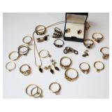 Gold Plated & Gemstone Rings, Necklace ++