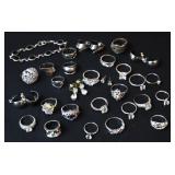 Group of Silver-plated Fashion Rings