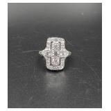 925 Cross Accent Ring