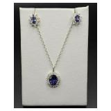 925 Blue & White Stone Set