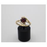 24KP Red Stone Ring