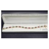 18K over Sterling Gemstone Bracelet