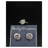 Sterling & CZ Earrings & Ring