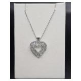 Stauer 925 & CZ Heart Pendant on 925 Chain