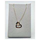 14K Gold Chain w/ Heart Cutout Pendant