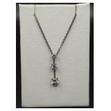 925 3 Stone Pendant on 925 Chain