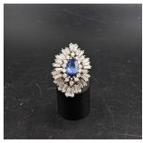 925 Blue & White Stone Cocktail Ring