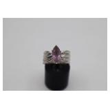 925 & Purple Marquis Stone Ring