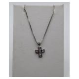 925 CZ Cross Pendant on 925 Chain