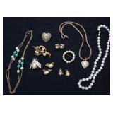 Gold-tone & Pearl Brooch Pins, Necklaces ++