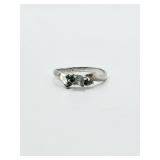 14K White Gold 3 Stone Ring