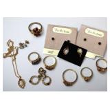 Gold -tone Ruby Birthstone Jewelry