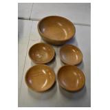 Vintage Wood Salad Bowls