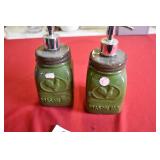 Green Ceramic Mason Jar Style Soap Dispensers