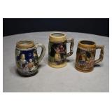 Set of 3 Vintage German Steins