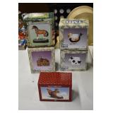 Lot of Animal Figurines, Votive Holders, Trinket B