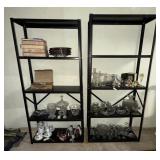 2 Vintage Metal Shelving Units
