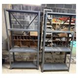 2 Vintage Metal Shelving Units