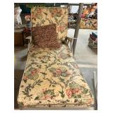 Vintage Floral Chaise Lounge ï¿½ White Metal Frame