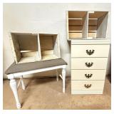 Small Dresser, VTG Fruit Boxes, Vanity Bench