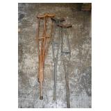 Pair of Vintage Wood Crutches