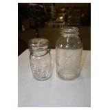 Pair of Vintage Clear Mason Jars