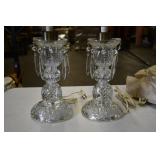 Pair of Vtg Crystal Lamps