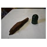 Vintage Small Emerald Green Insulator