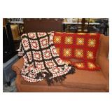 Pair of Vtg Handmade Afghans