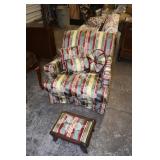 Bright Fun Floral Arm Chair w/ Pillows and Footstl