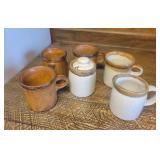 McCoy Pottery Mugs & Sugar Jar
