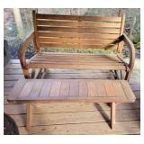 Wooden Glider Bench and Bench Set