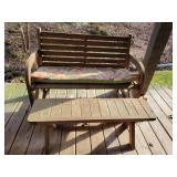 Wooden Glider Bench with Cushion