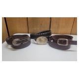 Three Leather Belts