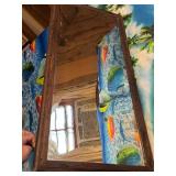 Antique Rectangular Framed Mirror w/ Wooden Back