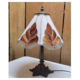 Tiffany-Style Table Lamp with Metal Base