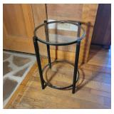Metal Frame Glass Top Side Table